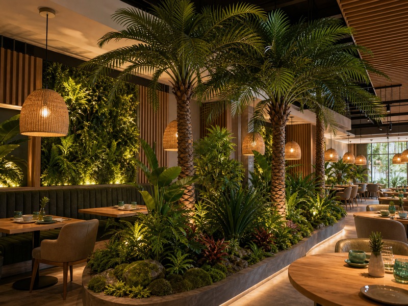 Restaurant greenery wall
